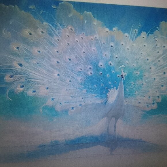 Well-done peacock canvas oil painting brand new